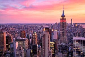 New York City Midtown mit dem Empire State Building bei Sonnenuntergang