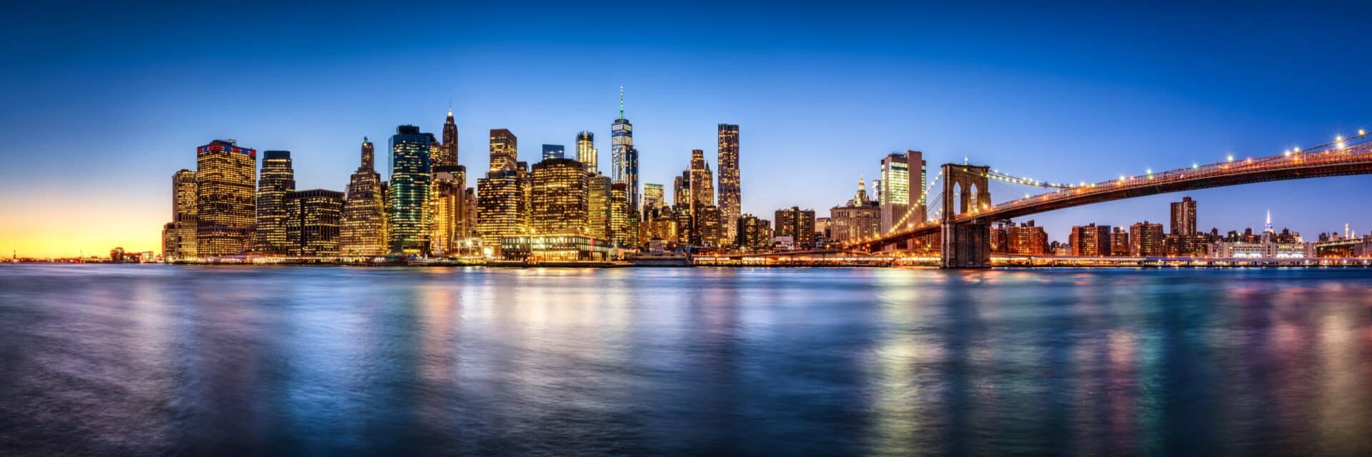 New York City Skyline Panorama mit Brooklyn Bridge