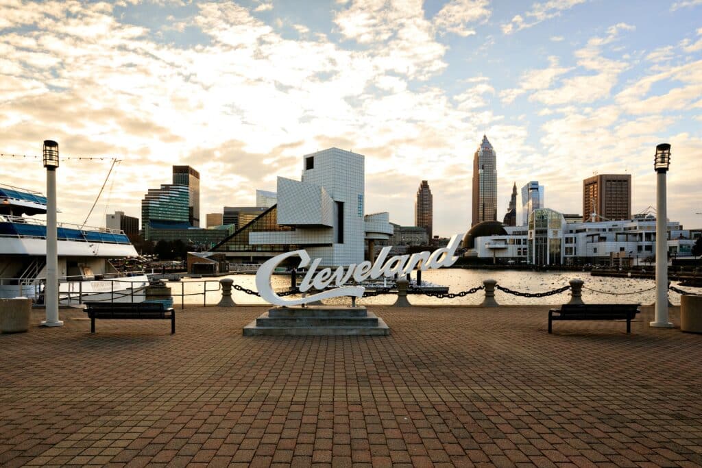 Blick auf die Skyline von Cleveland