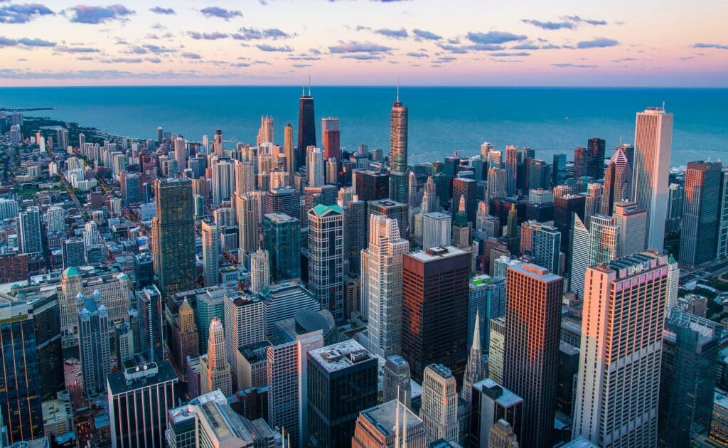 Blick auf die Skyline von Chicago.