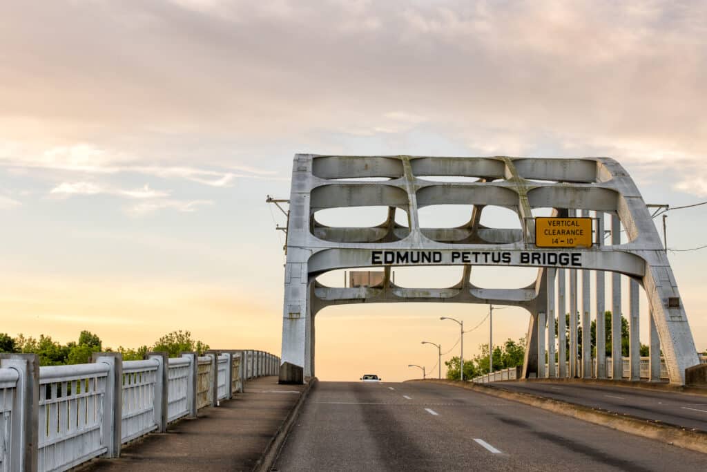 Edmund Pettus Bridge in Selma, Alabama - Schauplatz der Märsche auf Montgomery