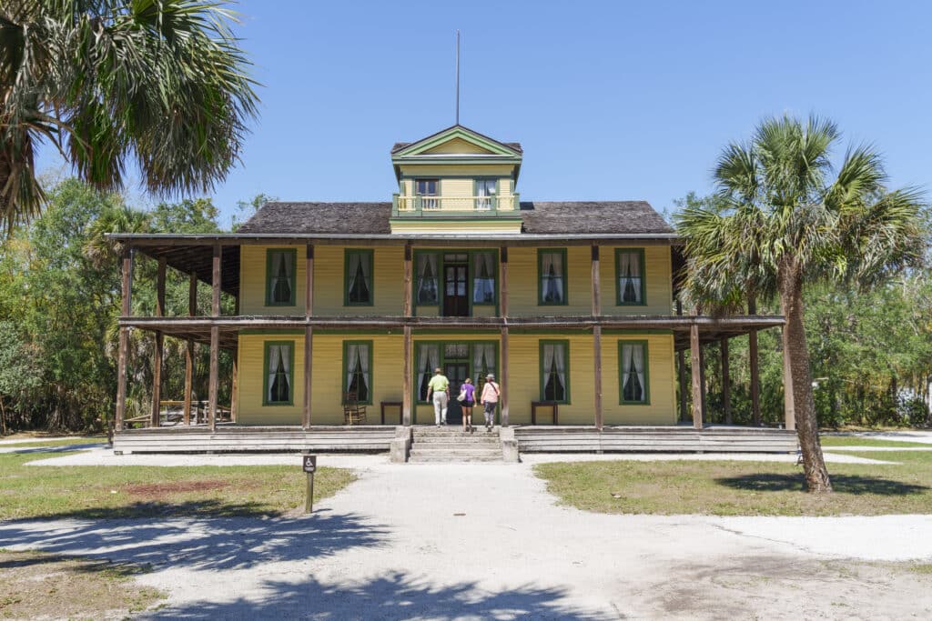 Historic buildings at Koreshan State Park in Estero, Florida