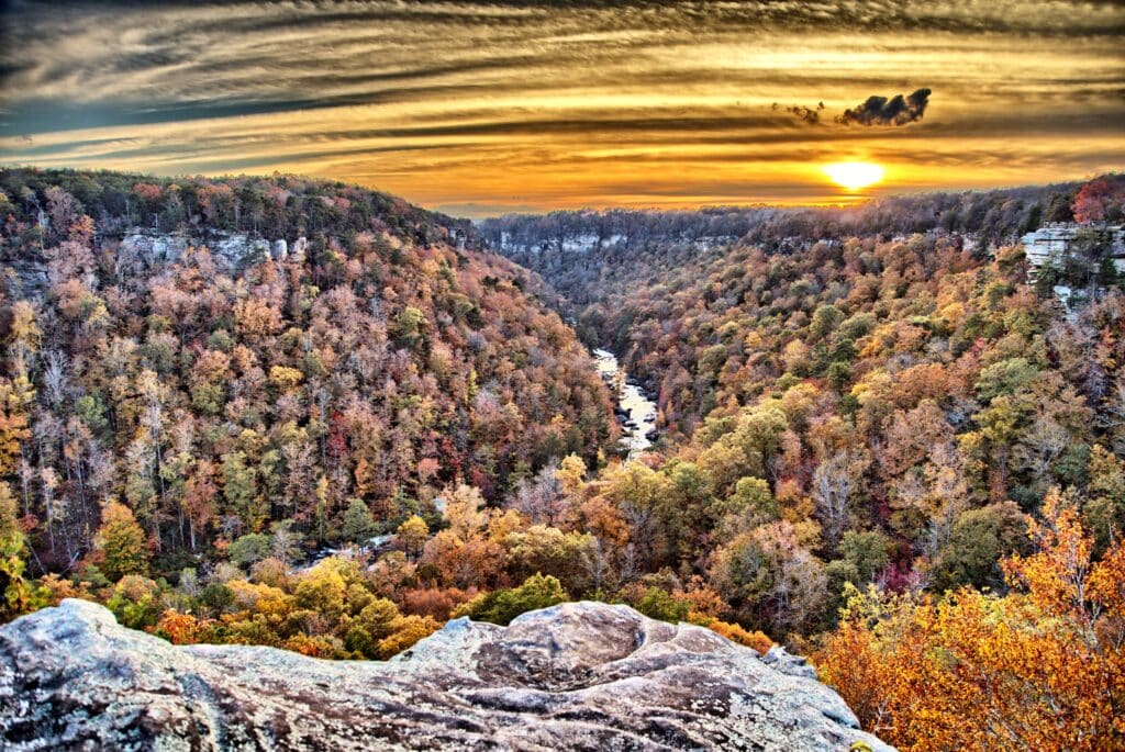 Der Little River Canyon in der herbstlichen Abendsonne