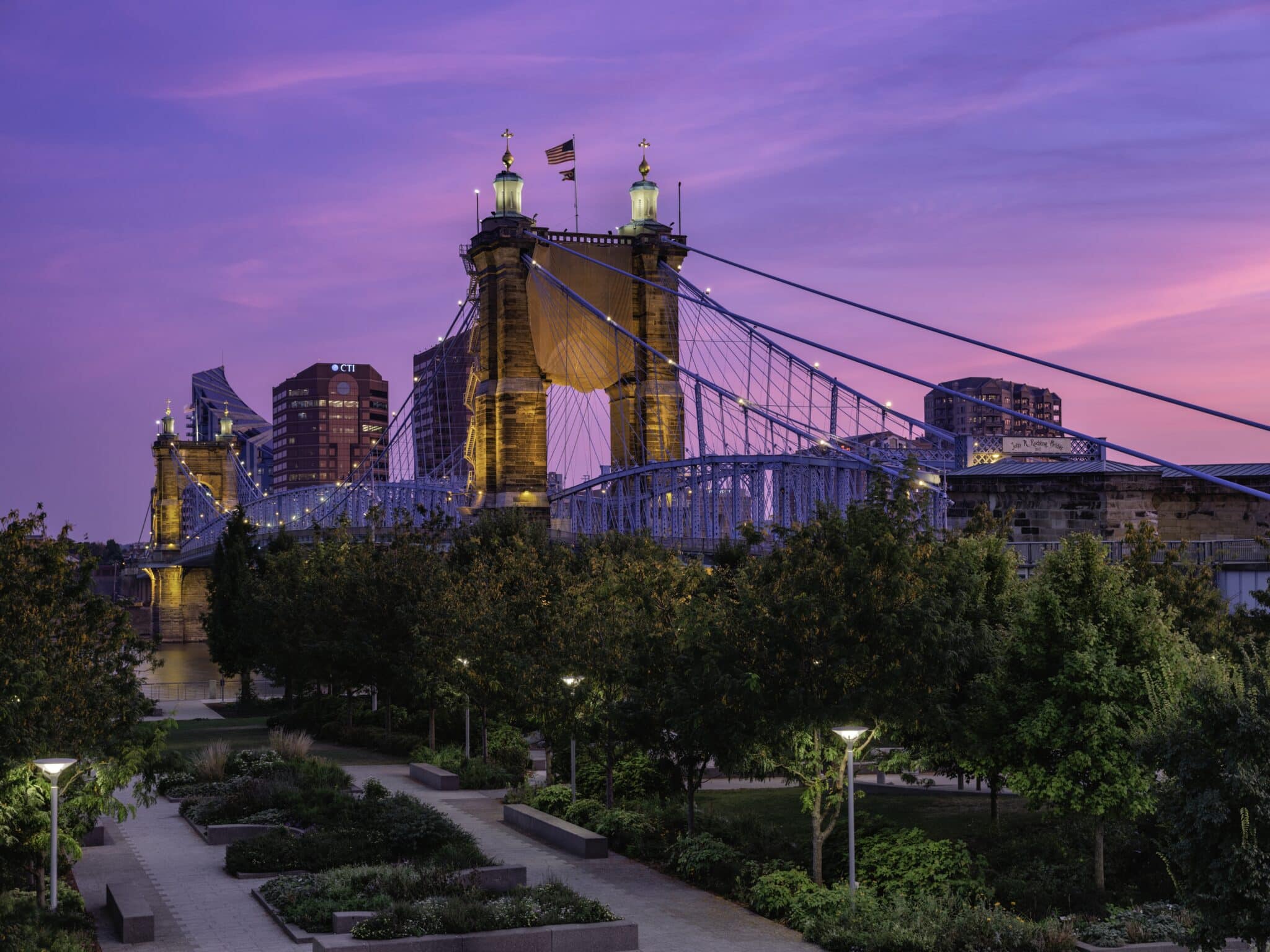 John A. Roebling Suspension Bridge im Norden Kentuckys