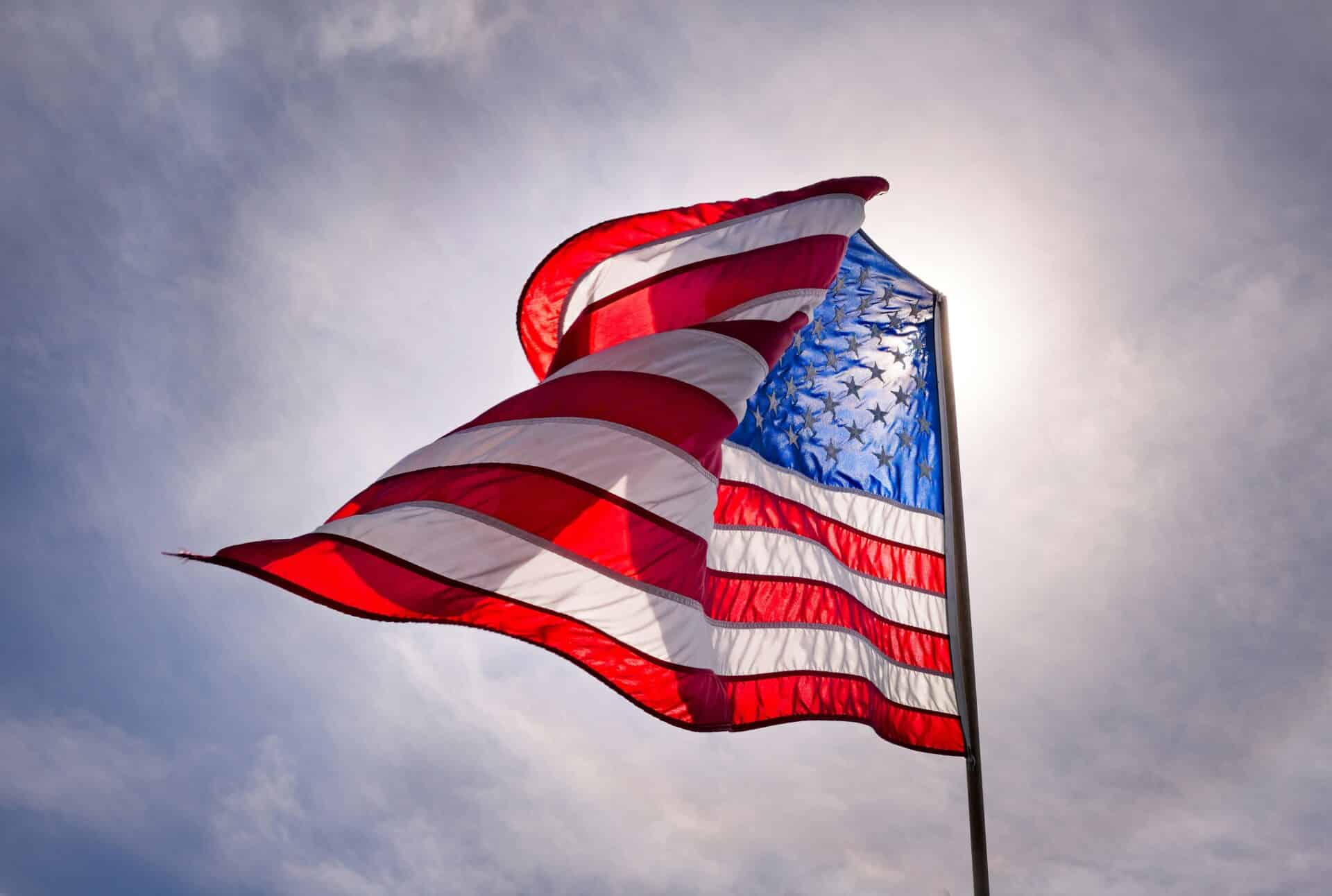 USA Flagge im Wind
