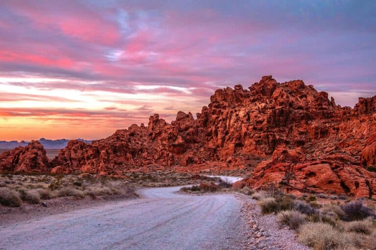 Valley of Fire bei Sonnenuntergang