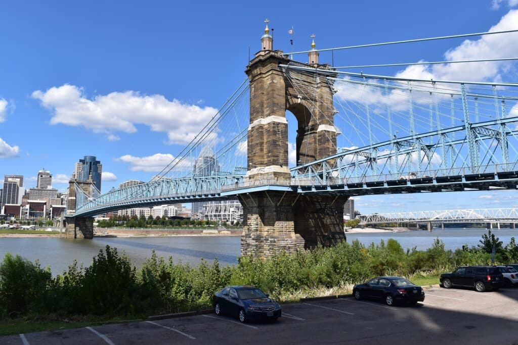 John A. Roebling Suspension Bridge in Covington