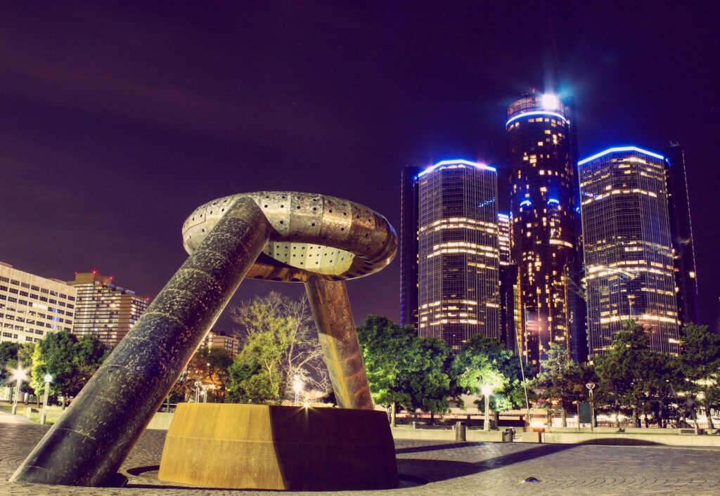 Detroit bei Nacht