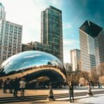 Chicago mit Blick auf das Cloud Gate