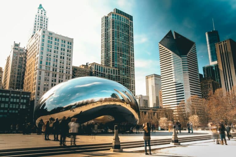 Chicago mit Blick auf das Cloud Gate