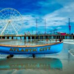 Strand in Atlantic City mit Blick auf den Pier