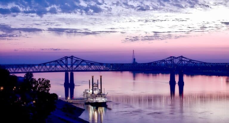 Natchez mit Blick auf den Mississippi River