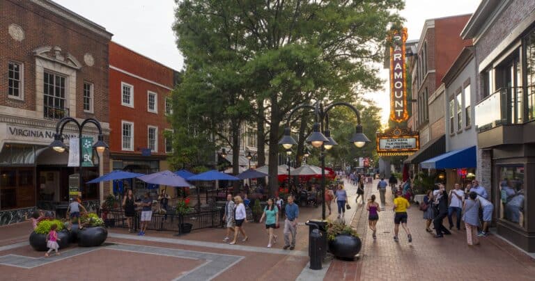 Downtown Charlottesville. Virginia