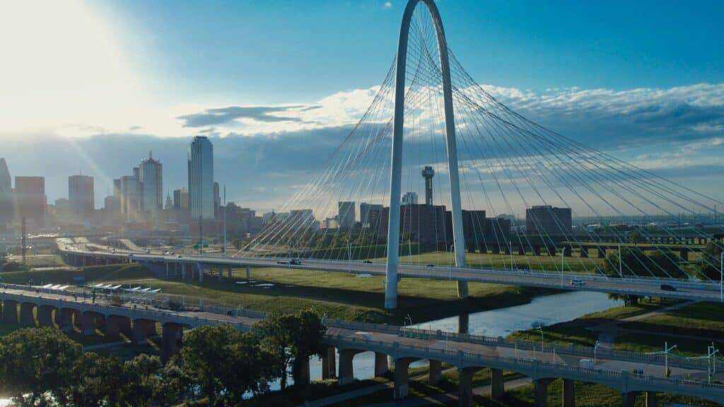 Dallas Skyline - Margaret Hunt Hill Bridge