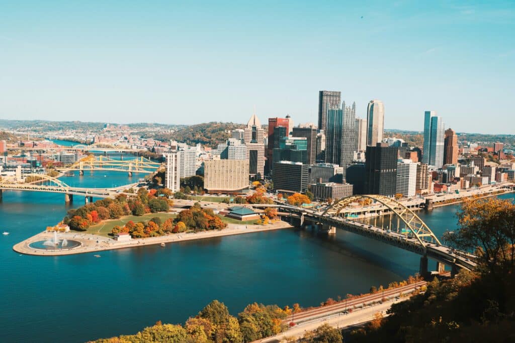 Blick auf Pittsburgh von oben