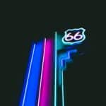 Typische Route-66-Leuchtreklame in Albuquerque
