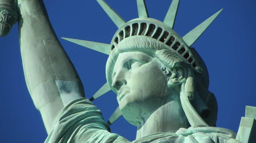 Detailansicht der Freiheitsstatue in New York City