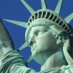 Detailansicht der Freiheitsstatue in New York City