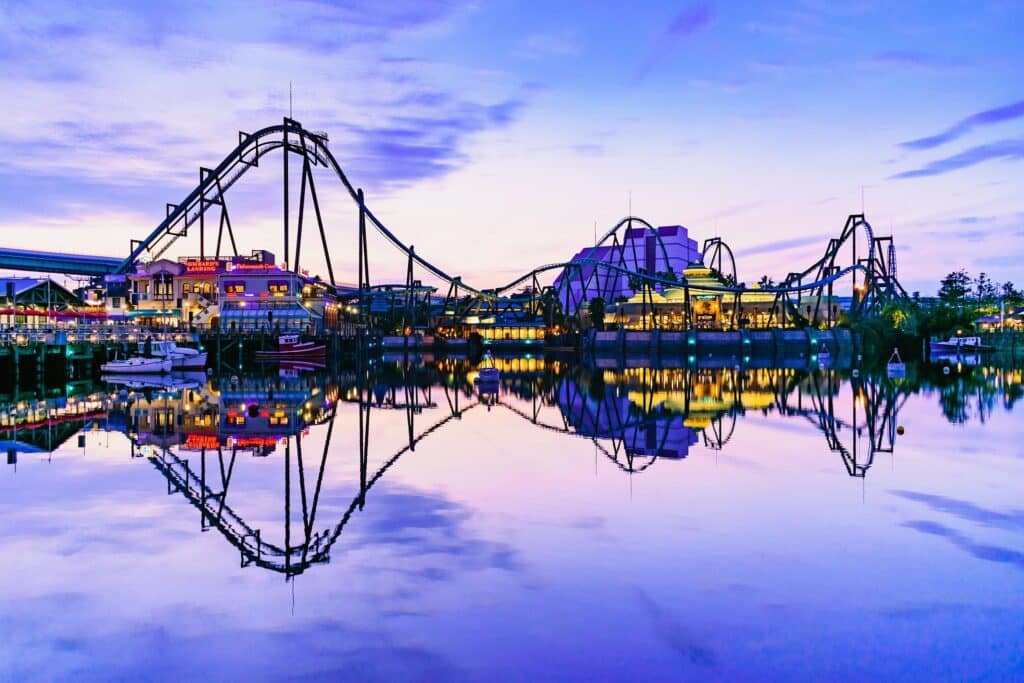 Abendstimmung im Islands of Adventure Park des Universal Orlando Resort