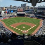 Ansicht des Baseball-Feldes des Yankee's-Stadions in New York